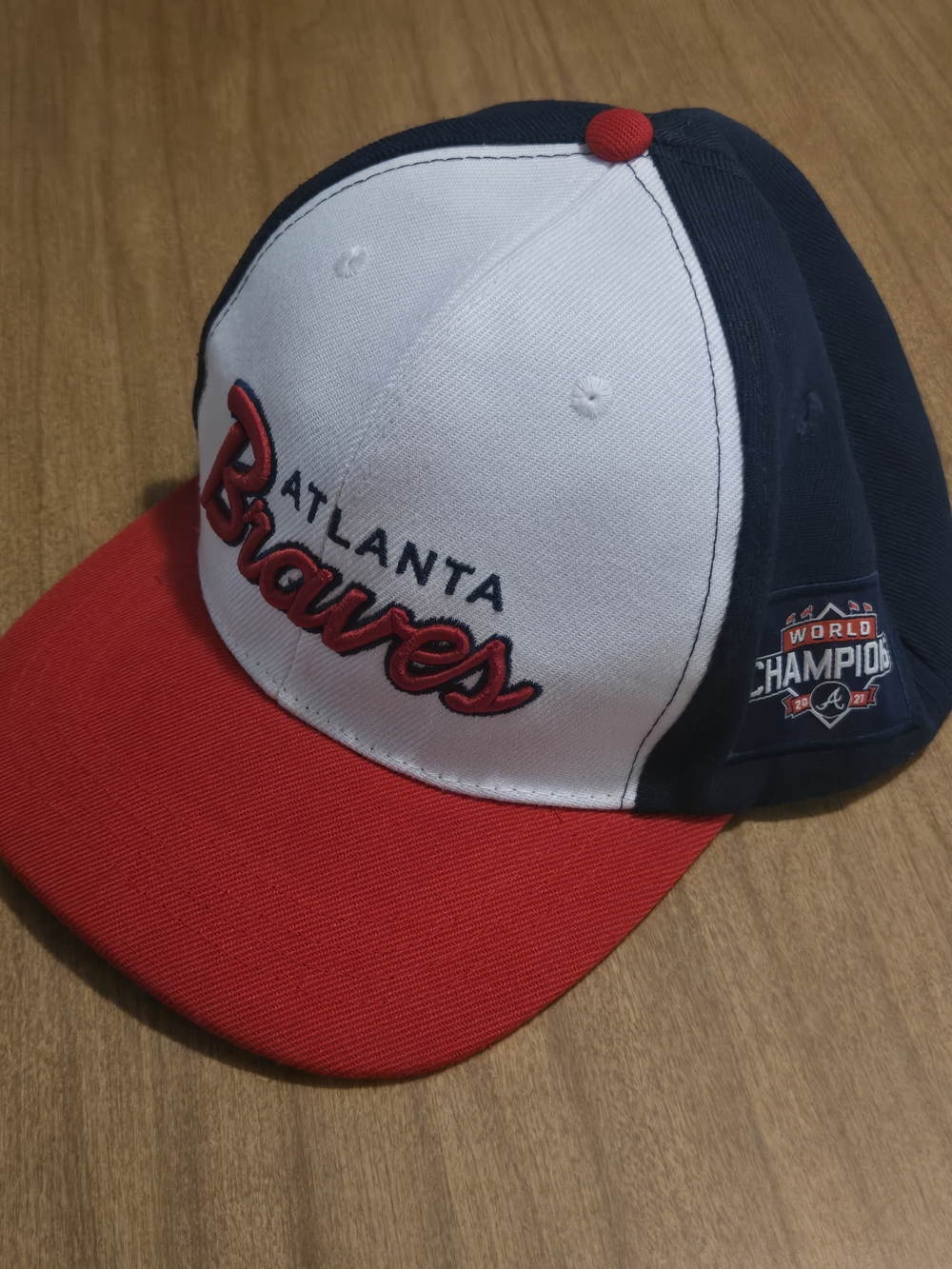 Atlanta Braves Red, White & Navy Baseball Snap Cap - World Champioms 2021